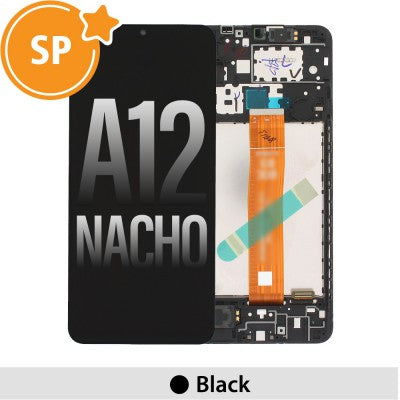 Tecguru-Samsung Galaxy A12 Nacho A127F LCD Screen Replacement Digitizer with Frame GH82-26485A (Service Pack)-Black Tecguru-Samsung Galaxy A12 Nacho A127F LCD Screen Replacement Digitizer with Frame GH82-26485A (Service Pack)-Black